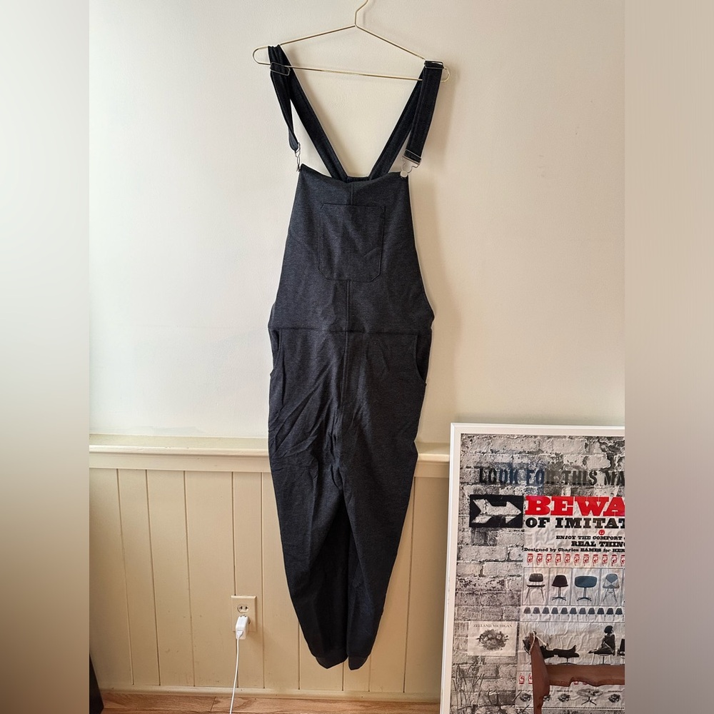 Charcoal Swoveralls (sweatpants meet overalls) XL